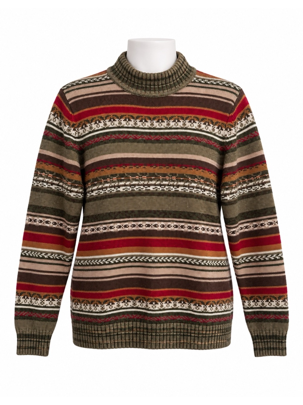 Size M Vintage Tradition Country Collection Women’s Fair Isle Mock Neck Sweater